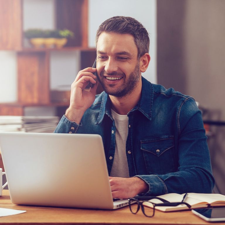 Male on phone